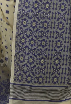 Handloom Cotton Silk Saree in Light Beige
