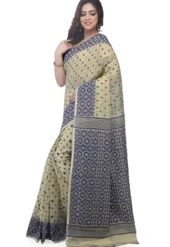 Handloom Cotton Silk Saree in Light Beige