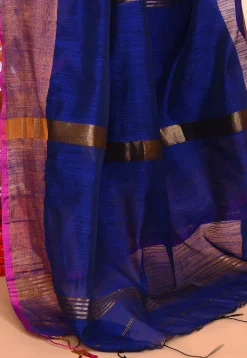 Handloom Cotton Silk Saree in Royal Blue
