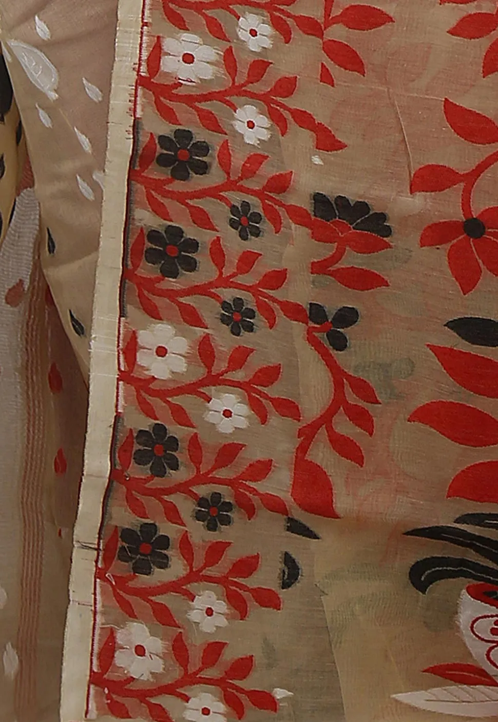 Handloom Cotton Silk Saree in Beige