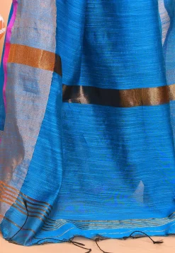 Handloom Cotton Silk Saree in Blue