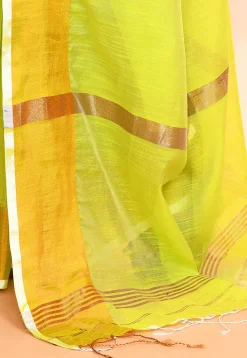 Handloom Cotton Silk Saree in Green