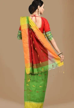 Handloom Cotton Silk Saree in Light Green