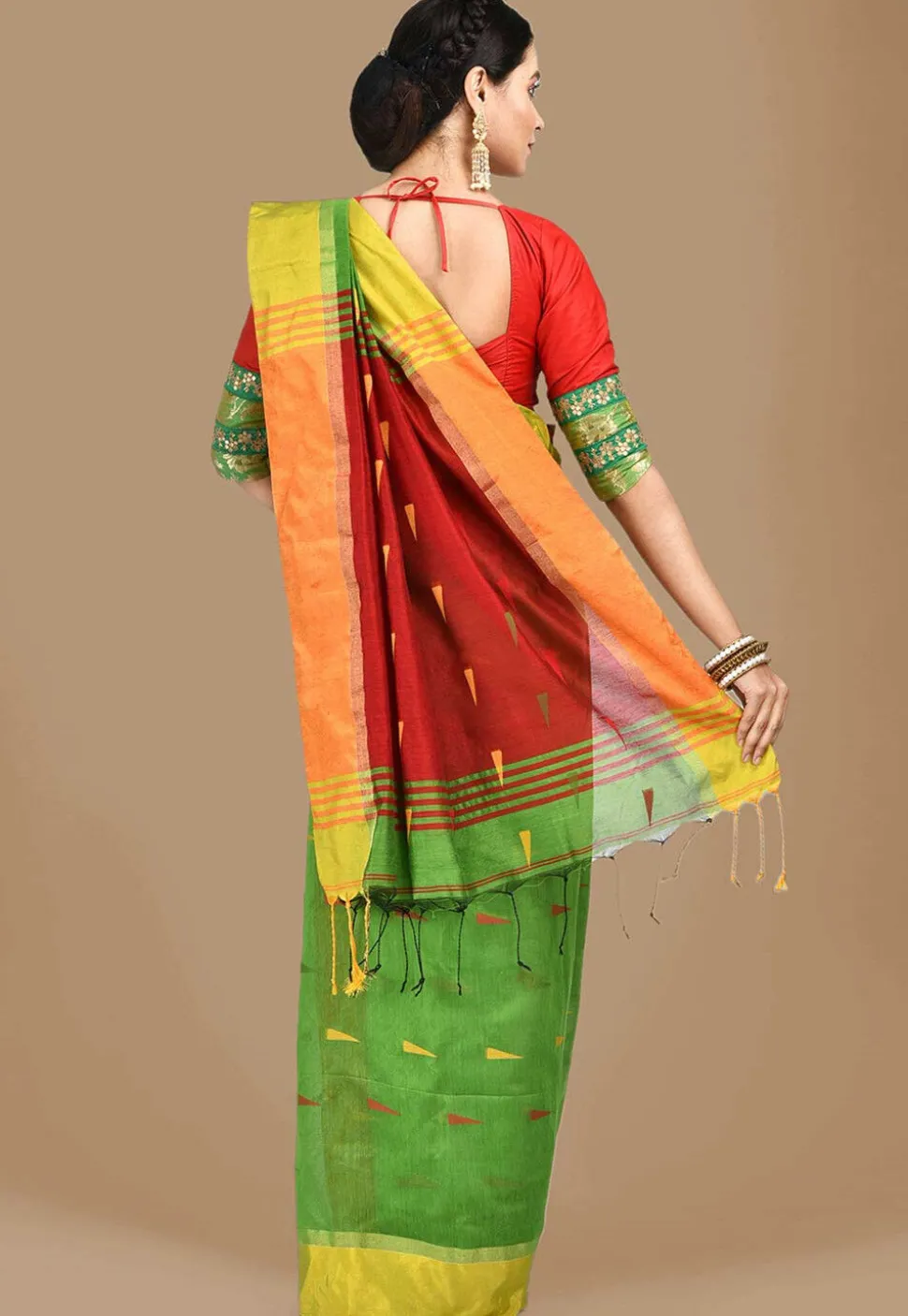 Handloom Cotton Silk Saree in Light Green
