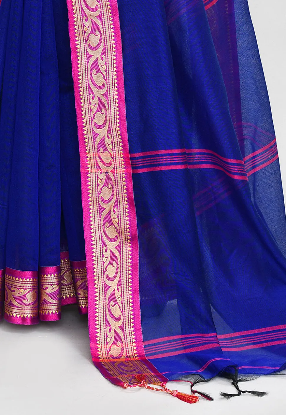 Handloom Cotton Silk Saree in Royal Blue