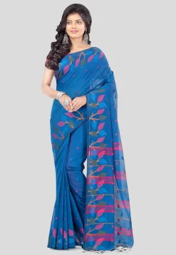 Handloom Cotton Silk Saree in Blue