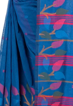 Handloom Cotton Silk Saree in Blue