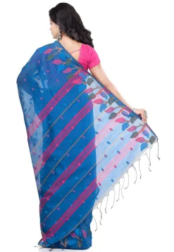 Handloom Cotton Silk Saree in Blue