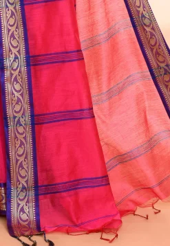 Handloom Cotton Silk Saree in Pink