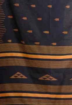 Handloom Cotton Silk Saree in Black