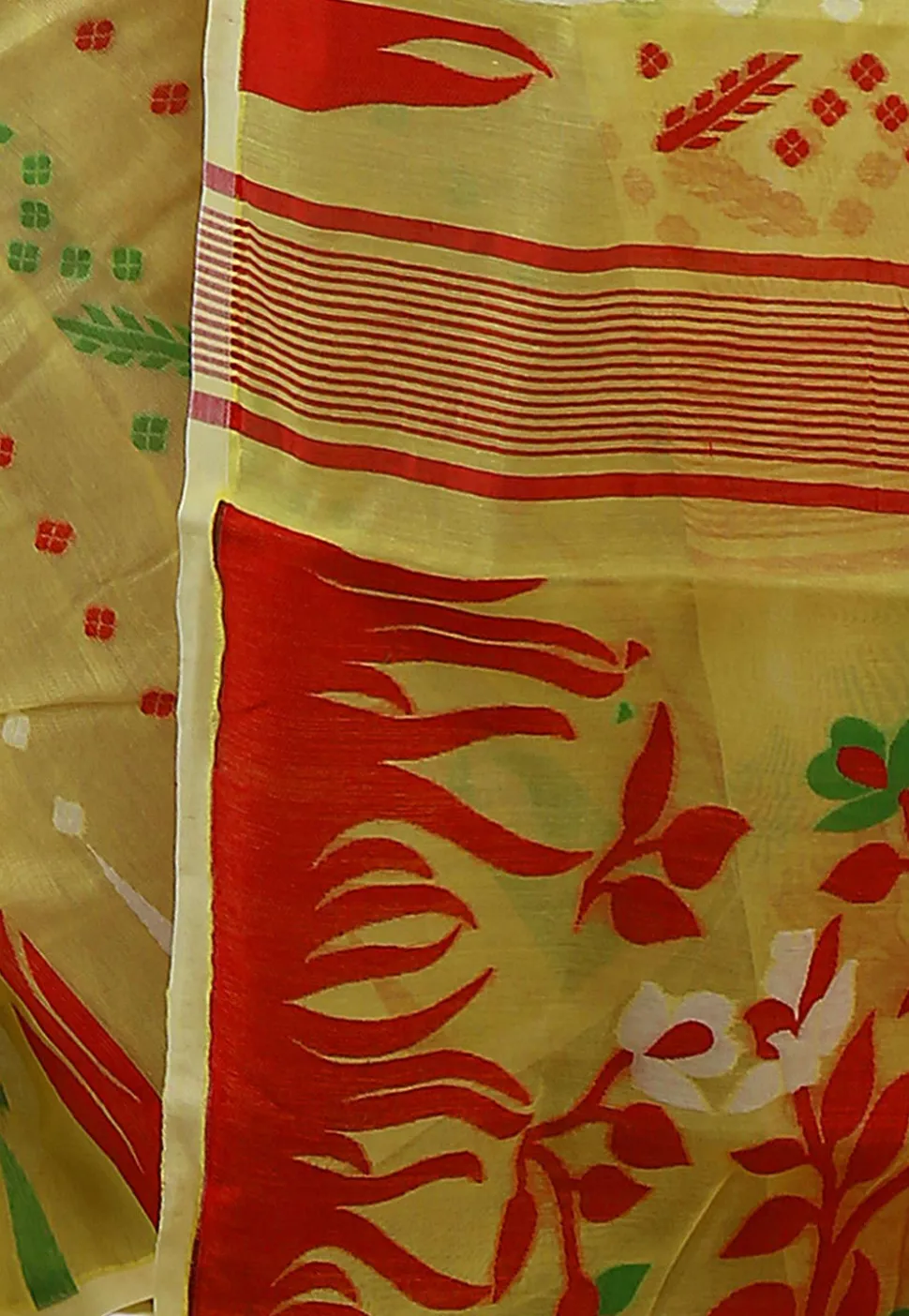 Handloom Cotton Silk Saree in Yellow
