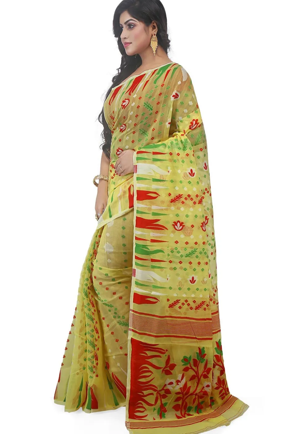 Handloom Cotton Silk Saree in Yellow
