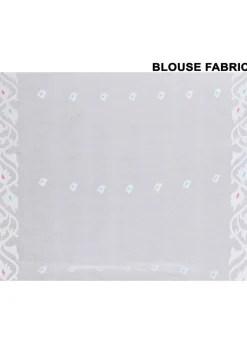 Handloom Jamdani Art Silk Saree in White