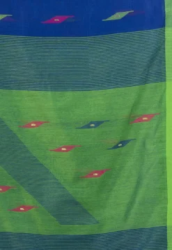 Handloom Jamdani Cotton Saree in Royal Blue