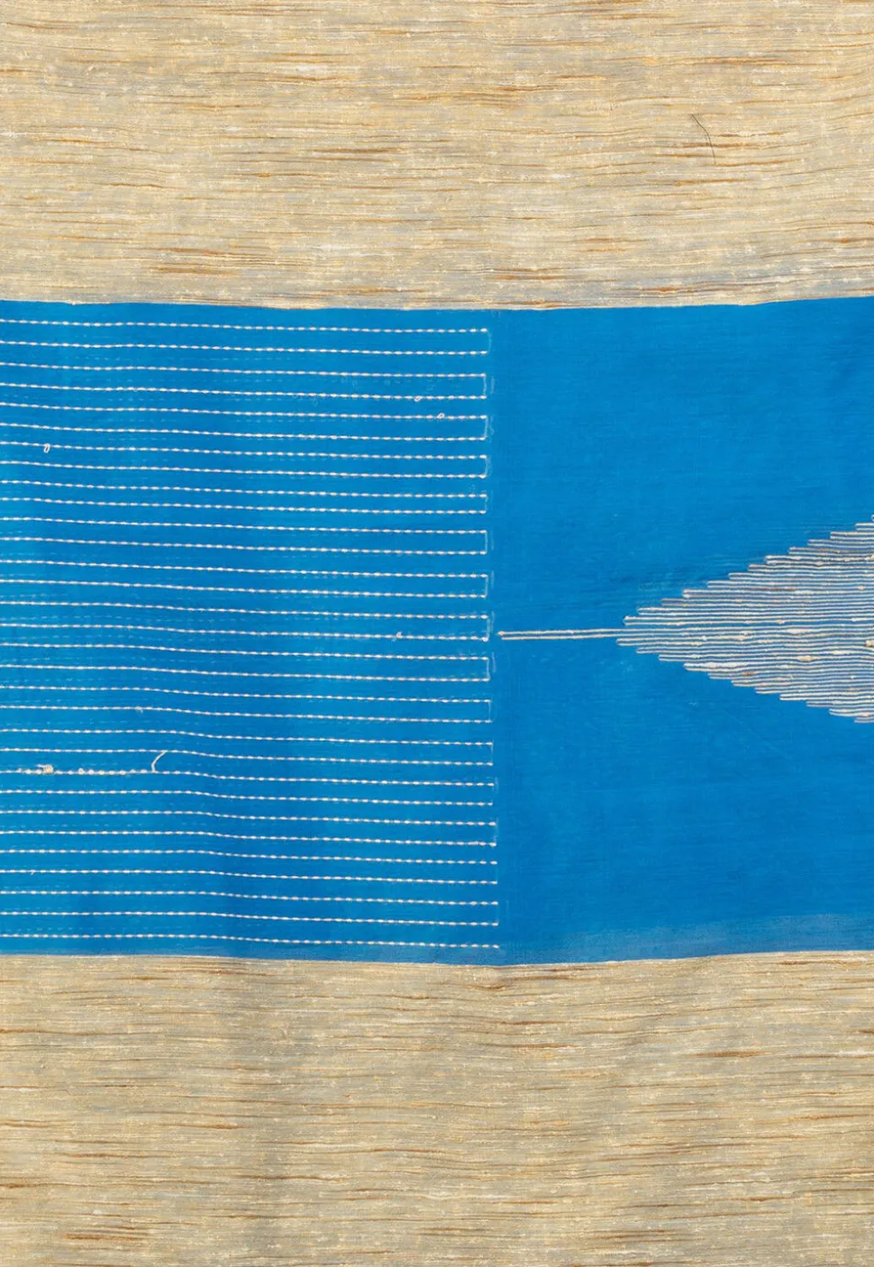 Handloom Jamdani Cotton Saree in Blue