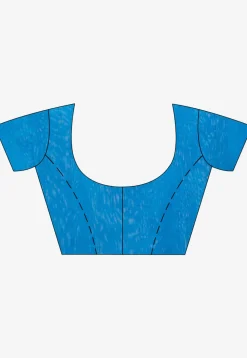 Handloom Jamdani Cotton Saree in Blue
