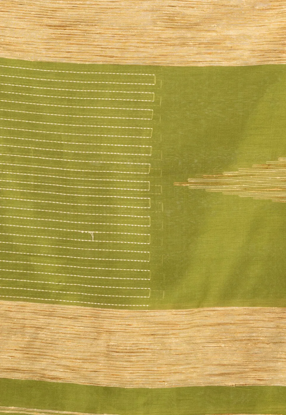 Handloom Jamdani Cotton Saree in Green