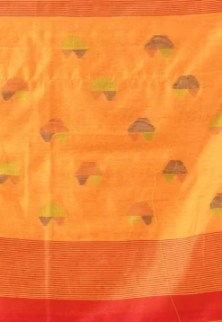 Handloom Jamdani Cotton Saree in Red