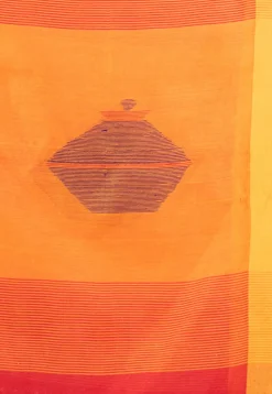 Handloom Jamdani Cotton Saree in Red