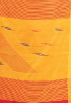 Handloom Jamdani Cotton Saree in Red