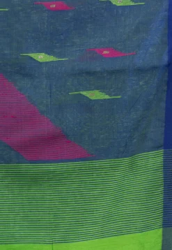 Handloom Jamdani Cotton Saree in Light Green