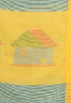 Handloom Jamdani Cotton Saree in Blue