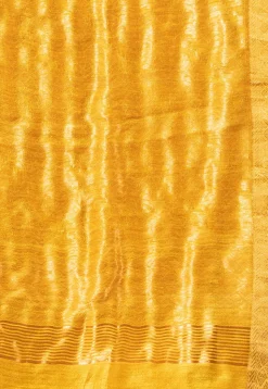Handloom Jamdani Pure Matka Silk Saree in Dark Yellow
