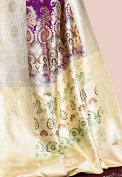 Handloom Pure Banarasi Katan Silk Saree in Magenta