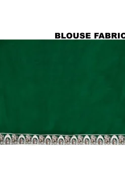 Handloom Pure Banarasi Katan Silk Saree in Dark Green