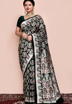 Handloom Pure Banarasi Katan Silk Saree in Black