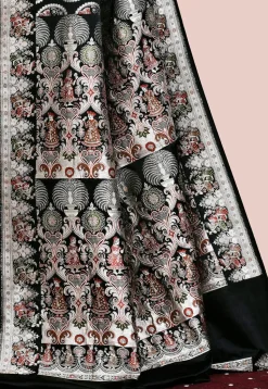 Handloom Pure Banarasi Katan Silk Saree in Black