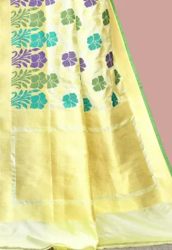 Handloom Pure Banarasi Katan Silk Saree in Yellow