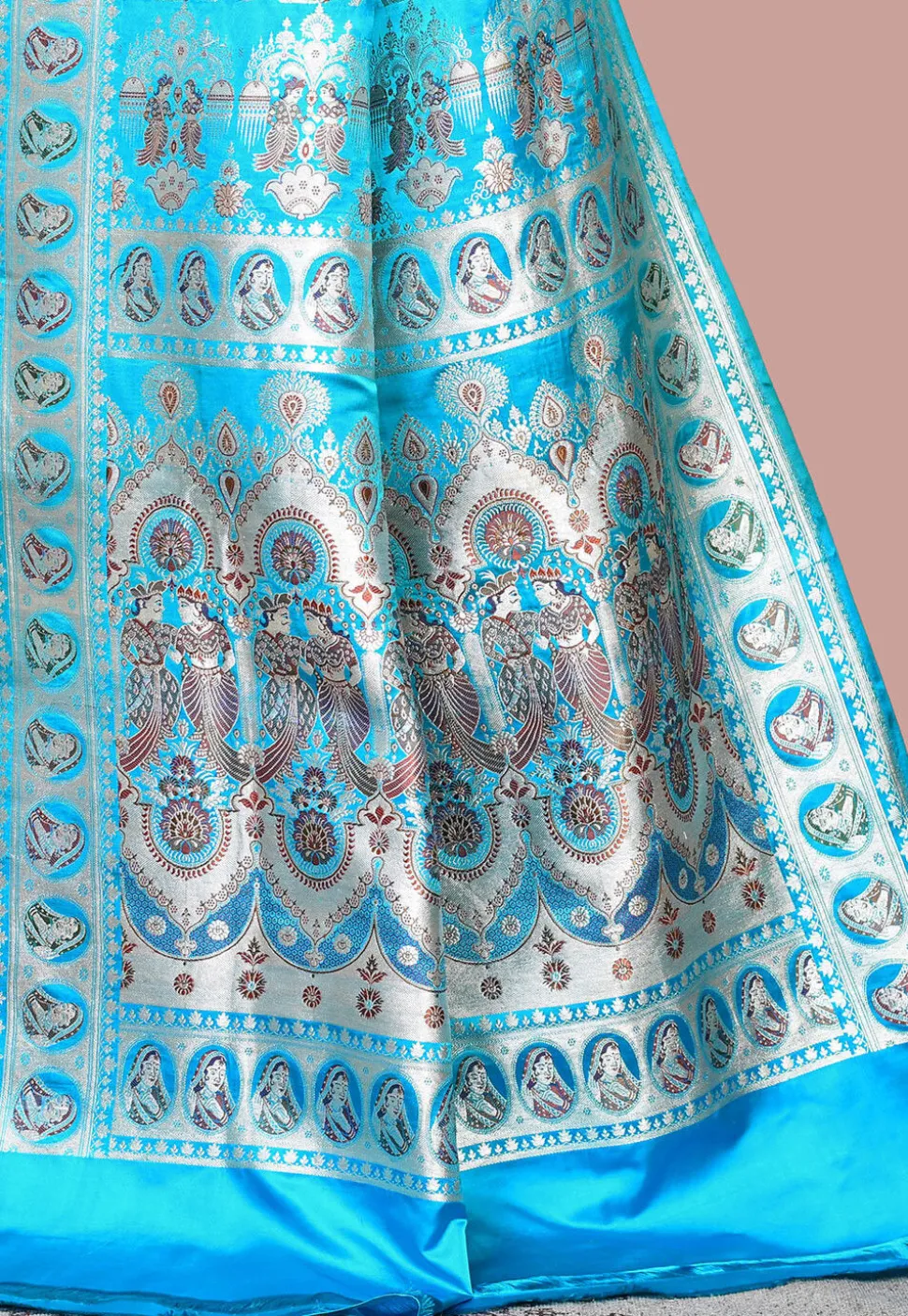 Handloom Pure Banarasi Katan Silk Saree in Blue