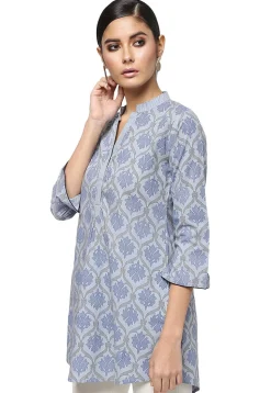Handloom Pure Cotton Kurti in Light Grey