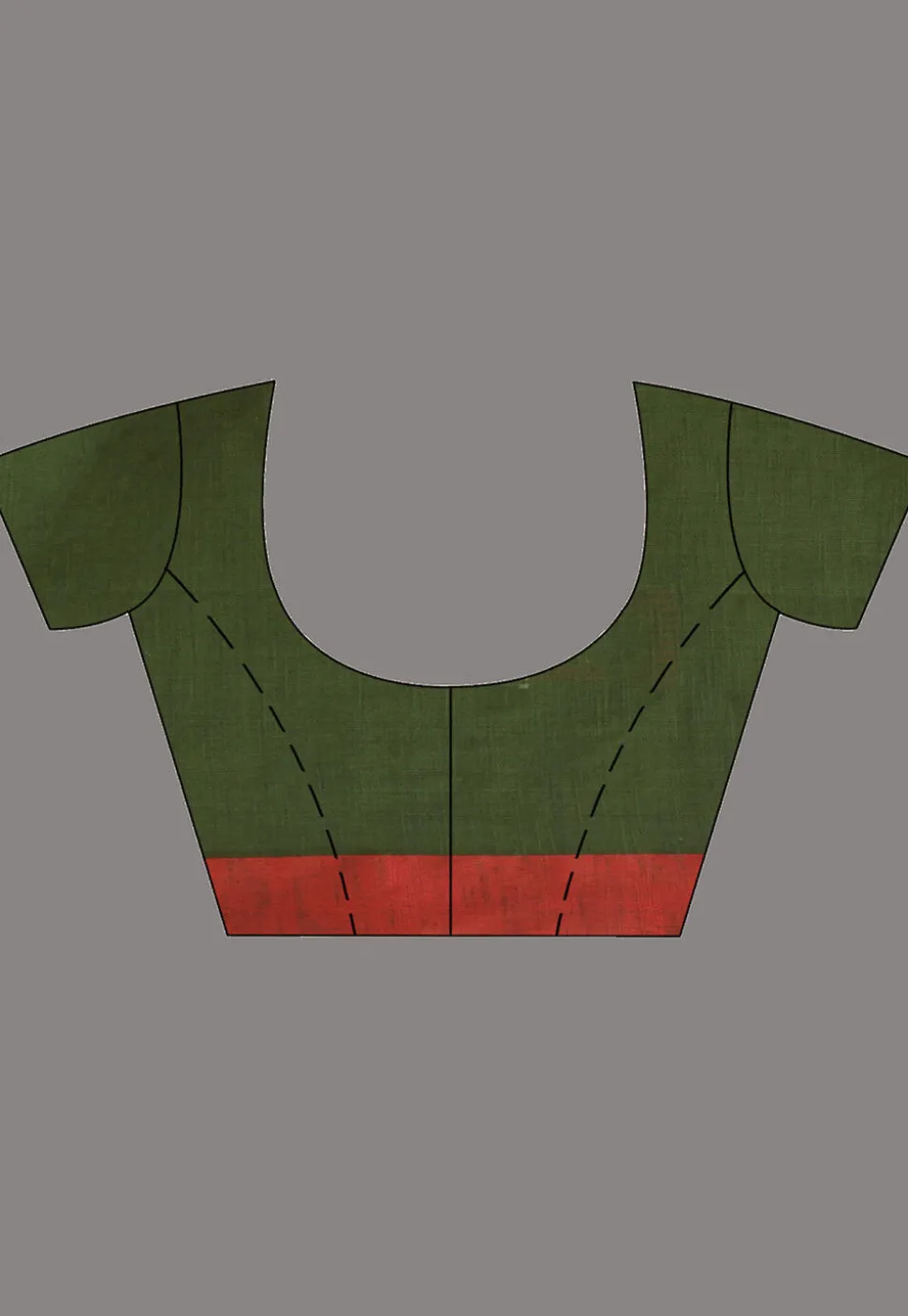 Handloom Pure Cotton Saree in Dark Olive Green