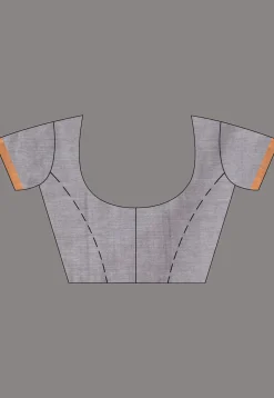Handloom Pure Cotton Saree in Grey
