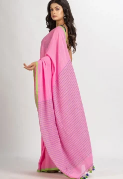 Handloom Pure Cotton Saree in Pink