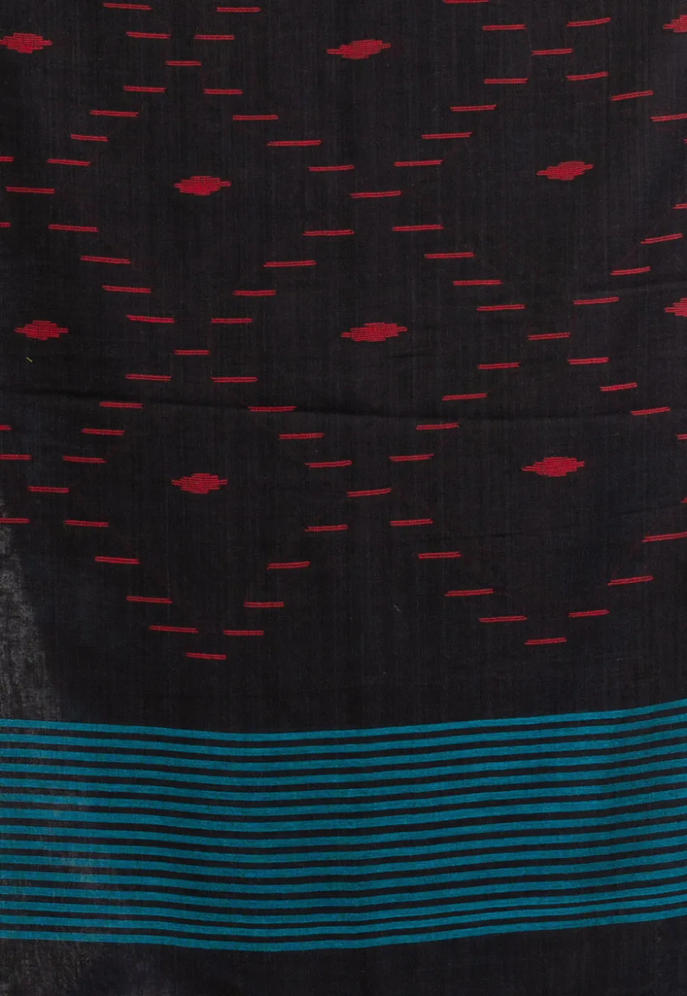 Handloom Pure Cotton Saree in Black and Blue