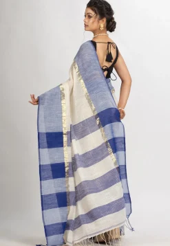 Handloom Pure Cotton Saree in Off White