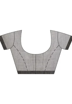 Handloom Pure Cotton Saree in White and Black