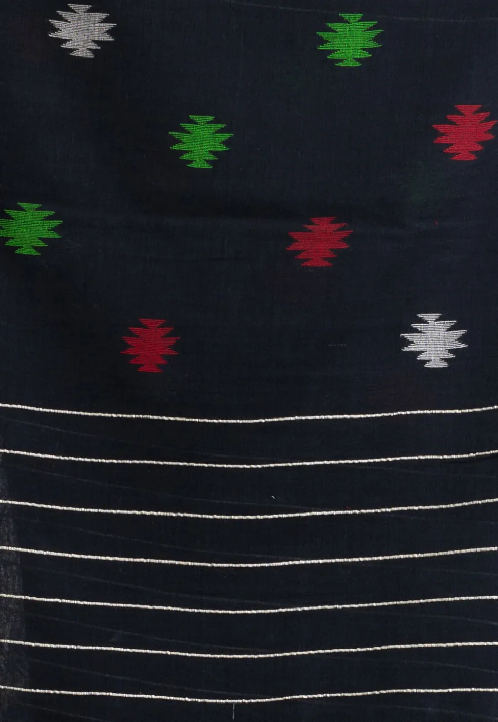 Handloom Pure Cotton Saree in Black