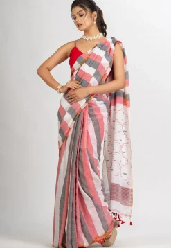 Handloom Pure Cotton Saree in Multicolor