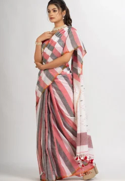 Handloom Pure Cotton Saree in Multicolor