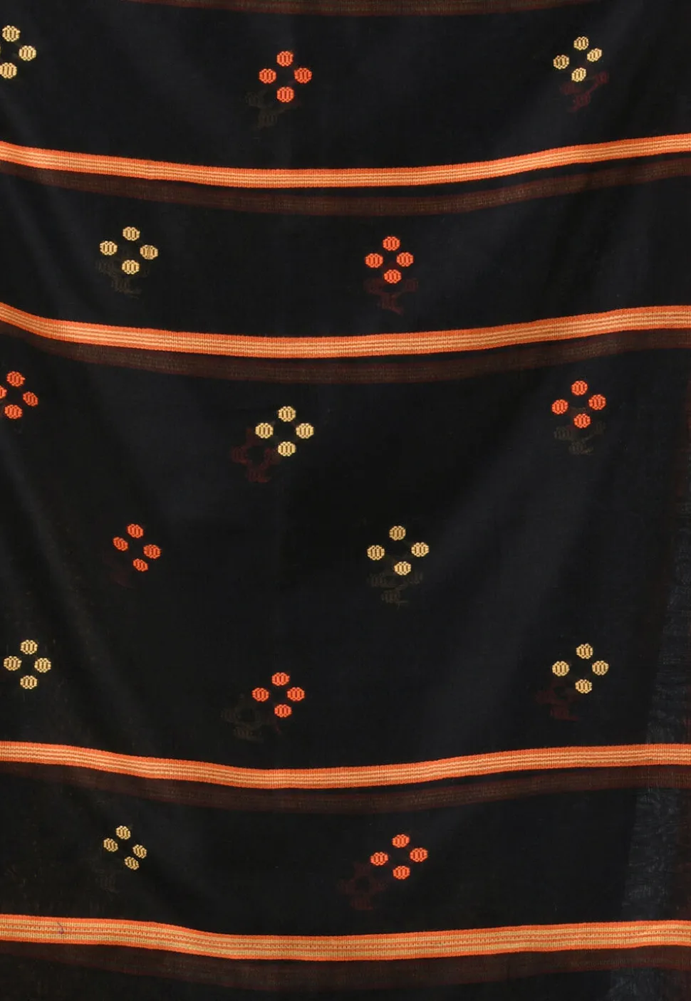 Handloom Pure Cotton Saree in Black