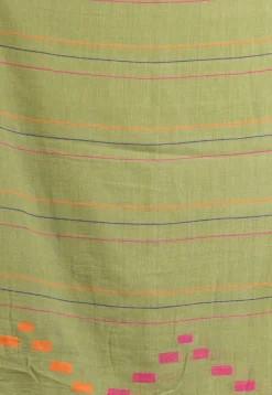 Handloom Pure Cotton Saree in Green