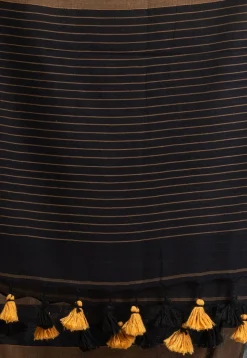 Handloom Pure Cotton Saree in Brown and Black