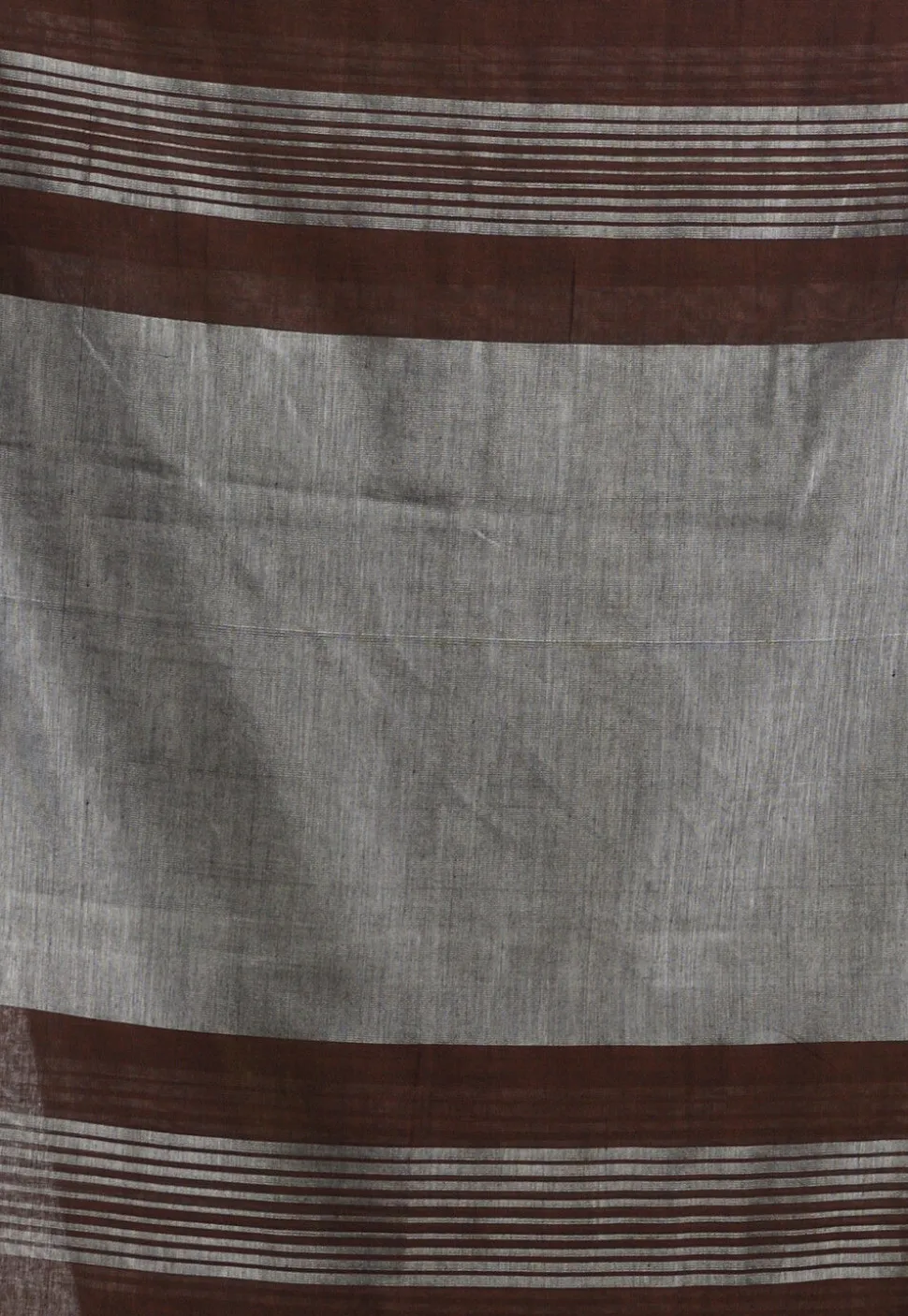 Handloom Pure Cotton Saree in Dark Brown