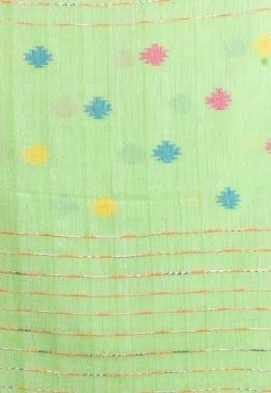 Handloom Pure Cotton Saree in Light Green