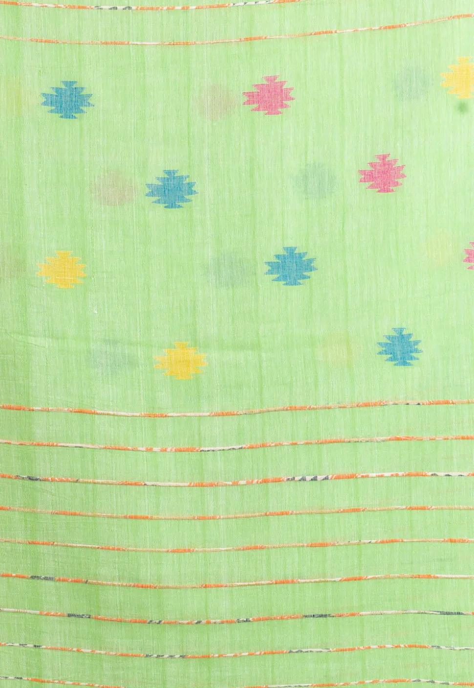 Handloom Pure Cotton Saree in Light Green