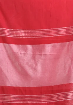Handloom Pure Cotton Saree in Red